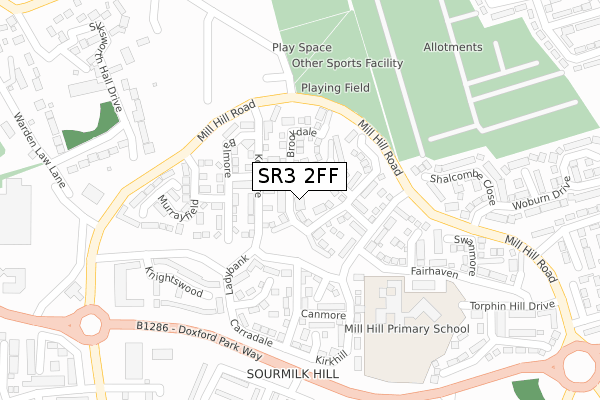 SR3 2FF map - large scale - OS Open Zoomstack (Ordnance Survey)