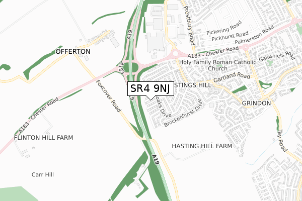 SR4 9NJ map - small scale - OS Open Zoomstack (Ordnance Survey) SR4 9NJ map - small scale - OS Open Zoomstack (Ordnance Survey)