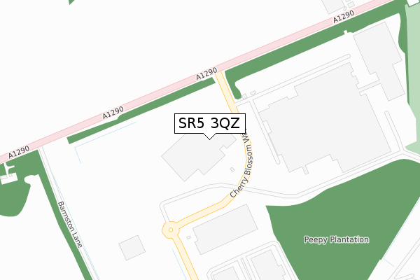SR5 3QZ map - large scale - OS Open Zoomstack (Ordnance Survey)
