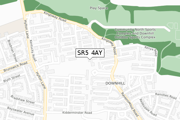 SR5 4AY map - large scale - OS Open Zoomstack (Ordnance Survey) SR5 4AY map - large scale - OS Open Zoomstack (Ordnance Survey)
