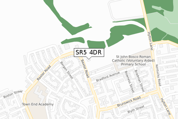 SR5 4DR map - large scale - OS Open Zoomstack (Ordnance Survey)