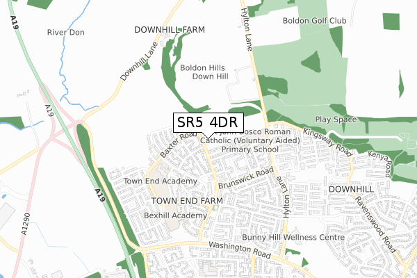 SR5 4DR map - small scale - OS Open Zoomstack (Ordnance Survey)