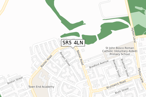 SR5 4LN map - large scale - OS Open Zoomstack (Ordnance Survey)