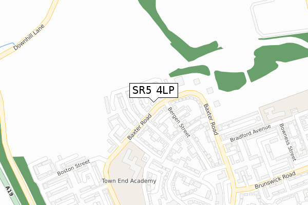 SR5 4LP map - large scale - OS Open Zoomstack (Ordnance Survey)