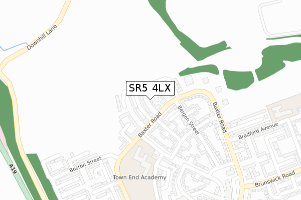 SR5 4LX map - large scale - OS Open Zoomstack (Ordnance Survey)