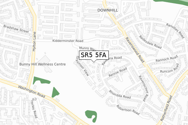 SR5 5FA map - large scale - OS Open Zoomstack (Ordnance Survey) SR5 5FA map - large scale - OS Open Zoomstack (Ordnance Survey)
