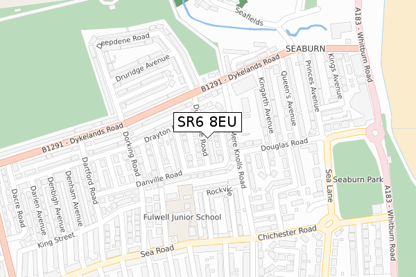 SR6 8EU map - large scale - OS Open Zoomstack (Ordnance Survey)