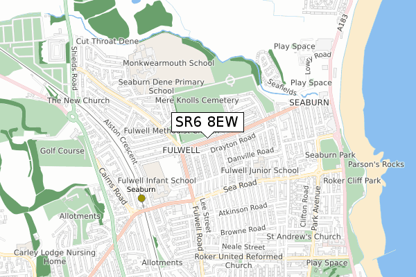 SR6 8EW map - small scale - OS Open Zoomstack (Ordnance Survey) SR6 8EW map - small scale - OS Open Zoomstack (Ordnance Survey)