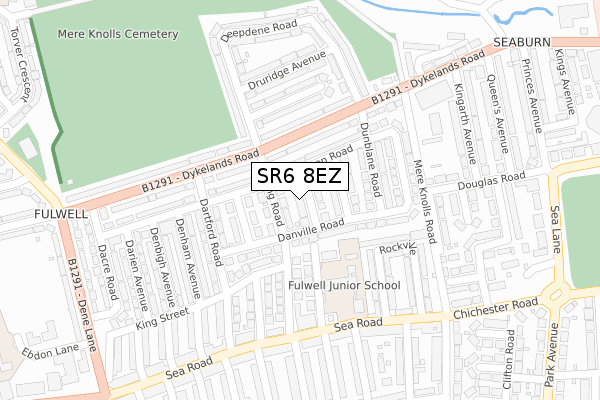SR6 8EZ map - large scale - OS Open Zoomstack (Ordnance Survey)