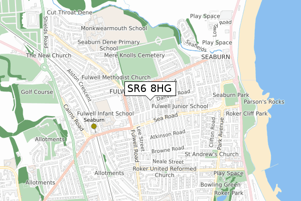 SR6 8HG map - small scale - OS Open Zoomstack (Ordnance Survey) SR6 8HG map - small scale - OS Open Zoomstack (Ordnance Survey)