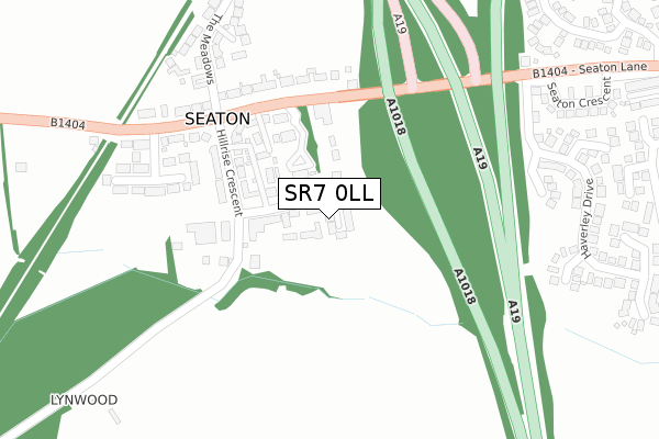 SR7 0LL map - large scale - OS Open Zoomstack (Ordnance Survey)