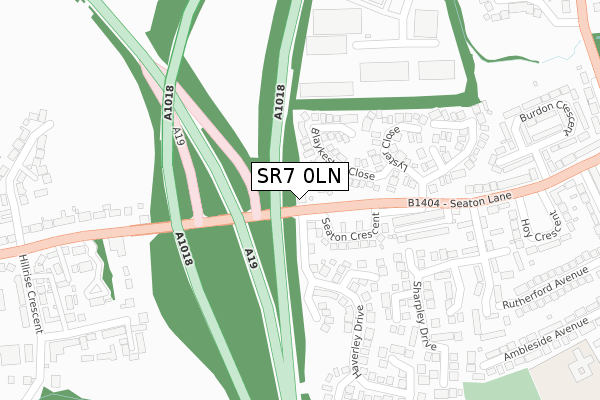 SR7 0LN map - large scale - OS Open Zoomstack (Ordnance Survey)