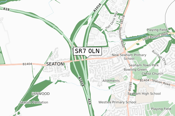 SR7 0LN map - small scale - OS Open Zoomstack (Ordnance Survey)