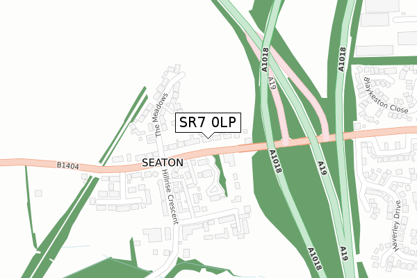 SR7 0LP map - large scale - OS Open Zoomstack (Ordnance Survey)