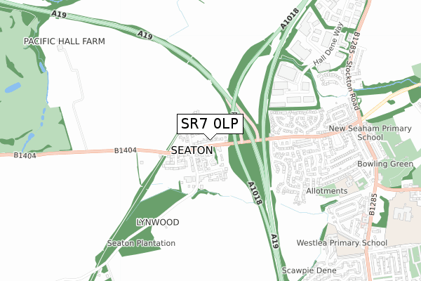 SR7 0LP map - small scale - OS Open Zoomstack (Ordnance Survey)