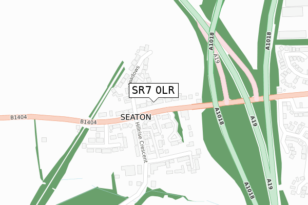 SR7 0LR map - large scale - OS Open Zoomstack (Ordnance Survey)