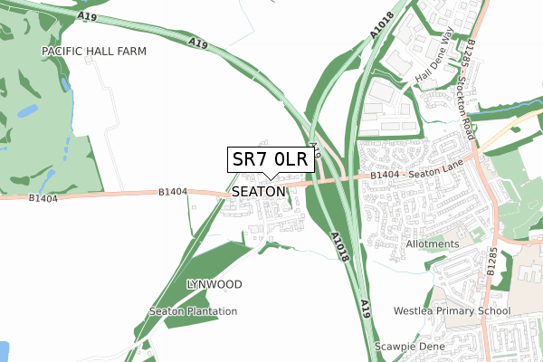 SR7 0LR map - small scale - OS Open Zoomstack (Ordnance Survey)