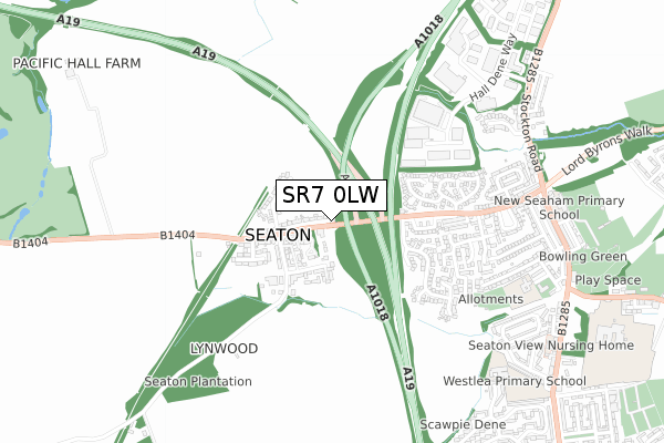 SR7 0LW map - small scale - OS Open Zoomstack (Ordnance Survey)