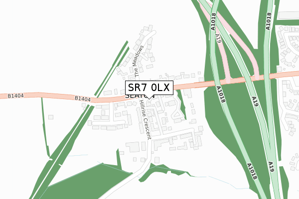 SR7 0LX map - large scale - OS Open Zoomstack (Ordnance Survey)