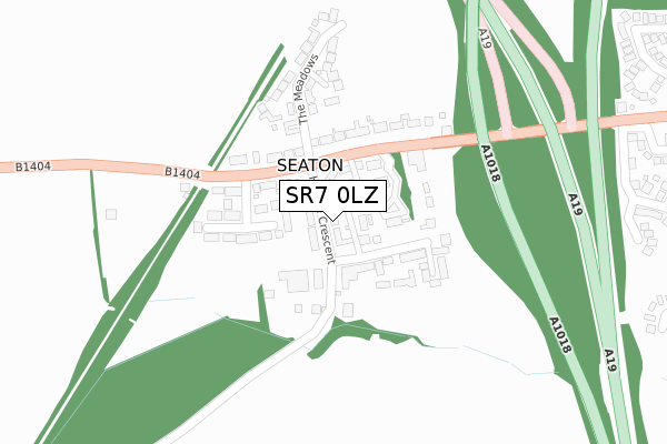 SR7 0LZ map - large scale - OS Open Zoomstack (Ordnance Survey)