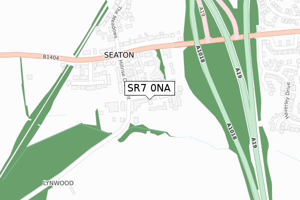 SR7 0NA map - large scale - OS Open Zoomstack (Ordnance Survey)