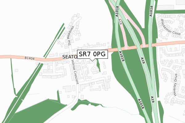 SR7 0PG map - large scale - OS Open Zoomstack (Ordnance Survey)