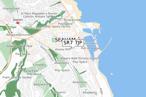 SR7 7JP map - small scale - OS Open Zoomstack (Ordnance Survey) SR7 7JP map - small scale - OS Open Zoomstack (Ordnance Survey)