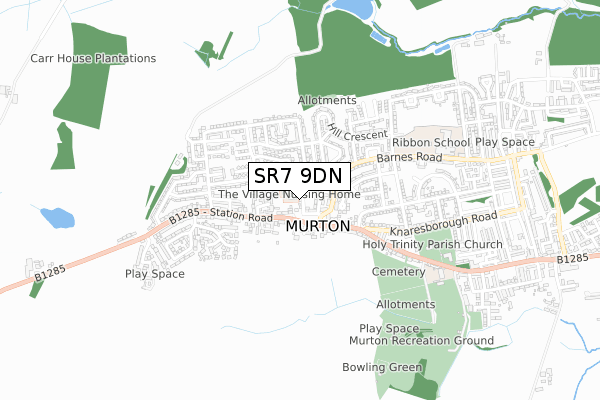 SR7 9DN map - small scale - OS Open Zoomstack (Ordnance Survey)