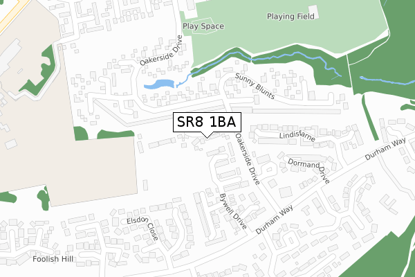 SR8 1BA map - large scale - OS Open Zoomstack (Ordnance Survey)