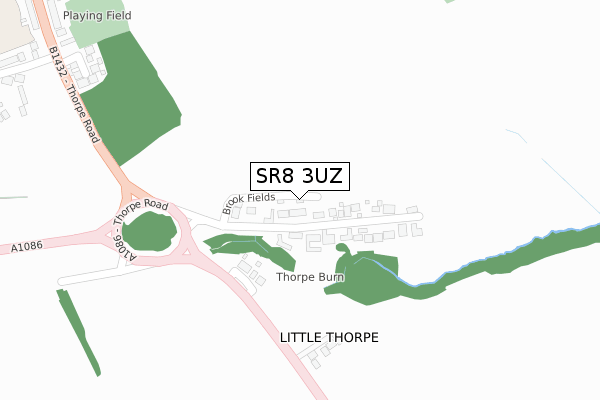 SR8 3UZ map - large scale - OS Open Zoomstack (Ordnance Survey)
