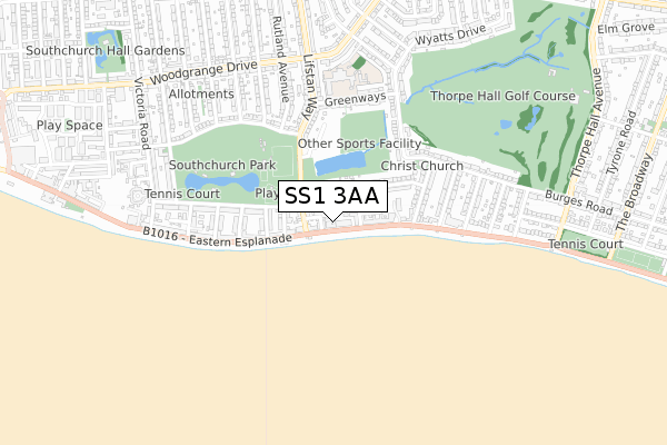 SS1 3AA maps, stats, and open data