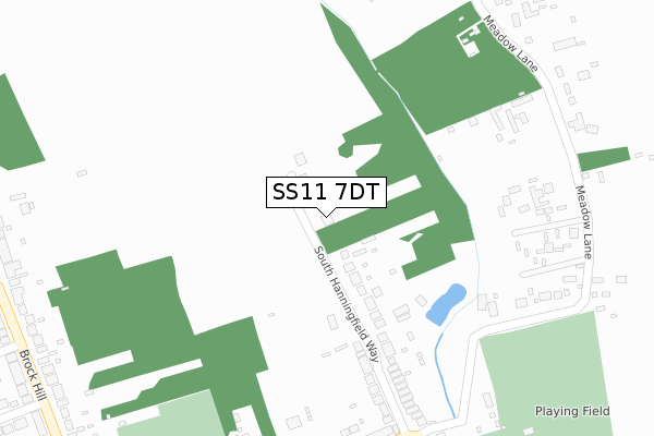 SS11 7DT map - large scale - OS Open Zoomstack (Ordnance Survey)