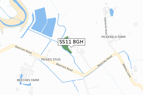 SS11 8GH map - large scale - OS Open Zoomstack (Ordnance Survey) SS11 8GH map - large scale - OS Open Zoomstack (Ordnance Survey)