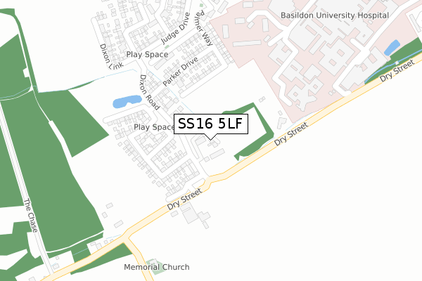 SS16 5LF map - large scale - OS Open Zoomstack (Ordnance Survey) SS16 5LF map - large scale - OS Open Zoomstack (Ordnance Survey)