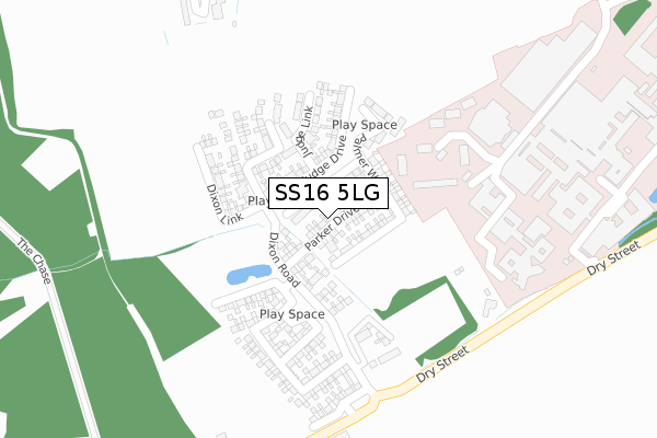 SS16 5LG map - large scale - OS Open Zoomstack (Ordnance Survey) SS16 5LG map - large scale - OS Open Zoomstack (Ordnance Survey)