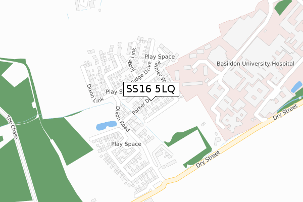SS16 5LQ map - large scale - OS Open Zoomstack (Ordnance Survey) SS16 5LQ map - large scale - OS Open Zoomstack (Ordnance Survey)