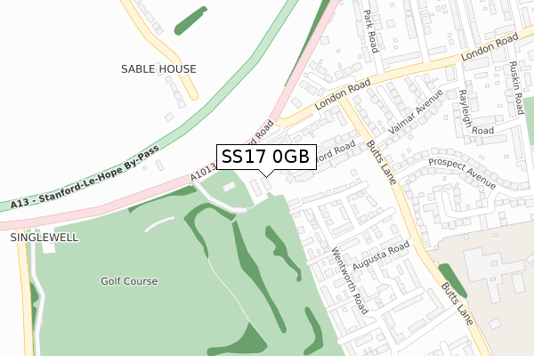 SS17 0GB map - large scale - OS Open Zoomstack (Ordnance Survey)