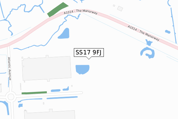 SS17 9FJ map - large scale - OS Open Zoomstack (Ordnance Survey)