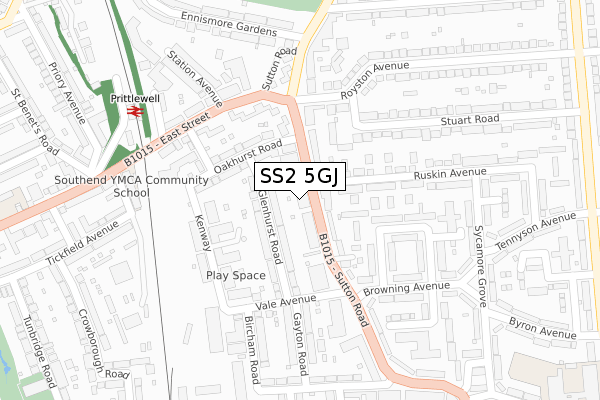 SS2 5GJ map - large scale - OS Open Zoomstack (Ordnance Survey) SS2 5GJ map - large scale - OS Open Zoomstack (Ordnance Survey)
