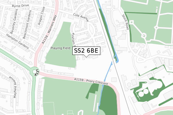 SS2 6BE map - large scale - OS Open Zoomstack (Ordnance Survey) SS2 6BE map - large scale - OS Open Zoomstack (Ordnance Survey)