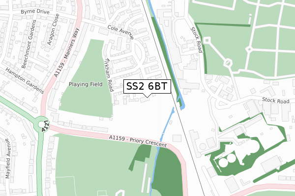 SS2 6BT map - large scale - OS Open Zoomstack (Ordnance Survey) SS2 6BT map - large scale - OS Open Zoomstack (Ordnance Survey)