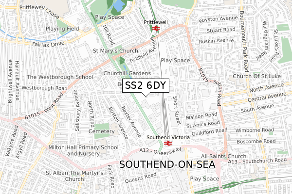 SS2 6DY map - small scale - OS Open Zoomstack (Ordnance Survey) SS2 6DY map - small scale - OS Open Zoomstack (Ordnance Survey)