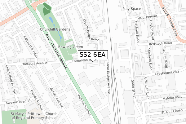 SS2 6EA map - large scale - OS Open Zoomstack (Ordnance Survey) SS2 6EA map - large scale - OS Open Zoomstack (Ordnance Survey)