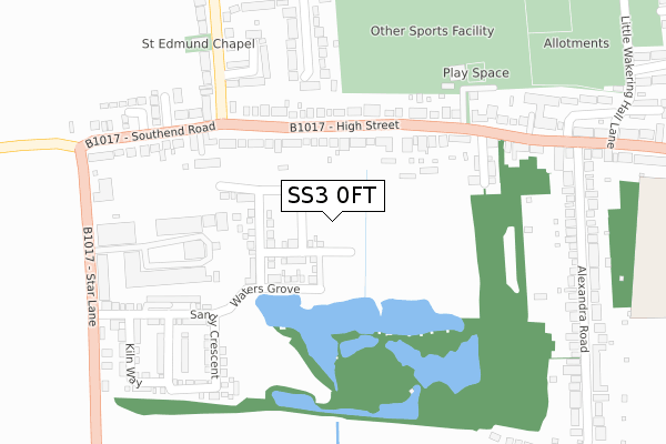 SS3 0FT map - large scale - OS Open Zoomstack (Ordnance Survey)