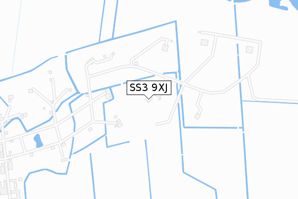 SS3 9XJ map - large scale - OS Open Zoomstack (Ordnance Survey)