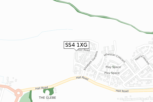 SS4 1XG map - large scale - OS Open Zoomstack (Ordnance Survey)