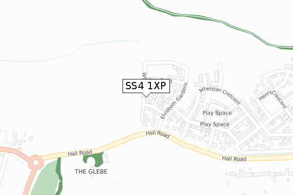 SS4 1XP map - large scale - OS Open Zoomstack (Ordnance Survey)