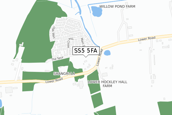SS5 5FA map - large scale - OS Open Zoomstack (Ordnance Survey) SS5 5FA map - large scale - OS Open Zoomstack (Ordnance Survey)