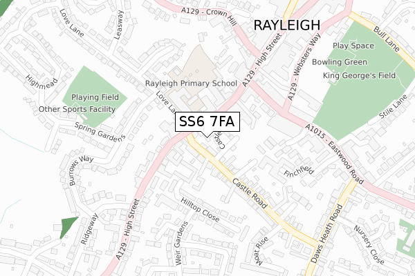 SS6 7FA map - large scale - OS Open Zoomstack (Ordnance Survey) SS6 7FA map - large scale - OS Open Zoomstack (Ordnance Survey)
