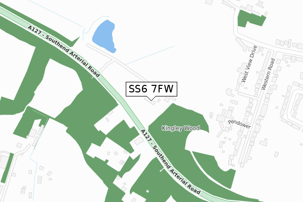 SS6 7FW map - large scale - OS Open Zoomstack (Ordnance Survey)
